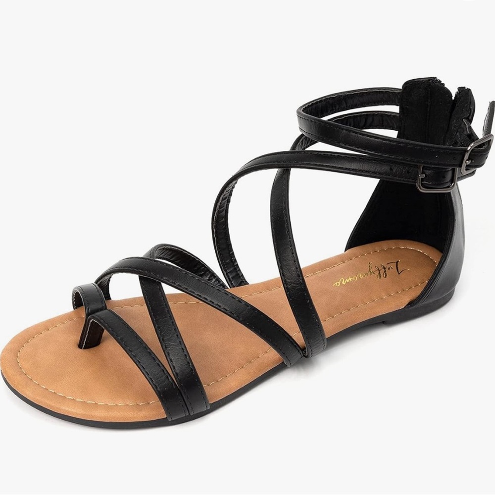 Luffymomo Women's Gladiator Cross Strappy Sandals Size 9